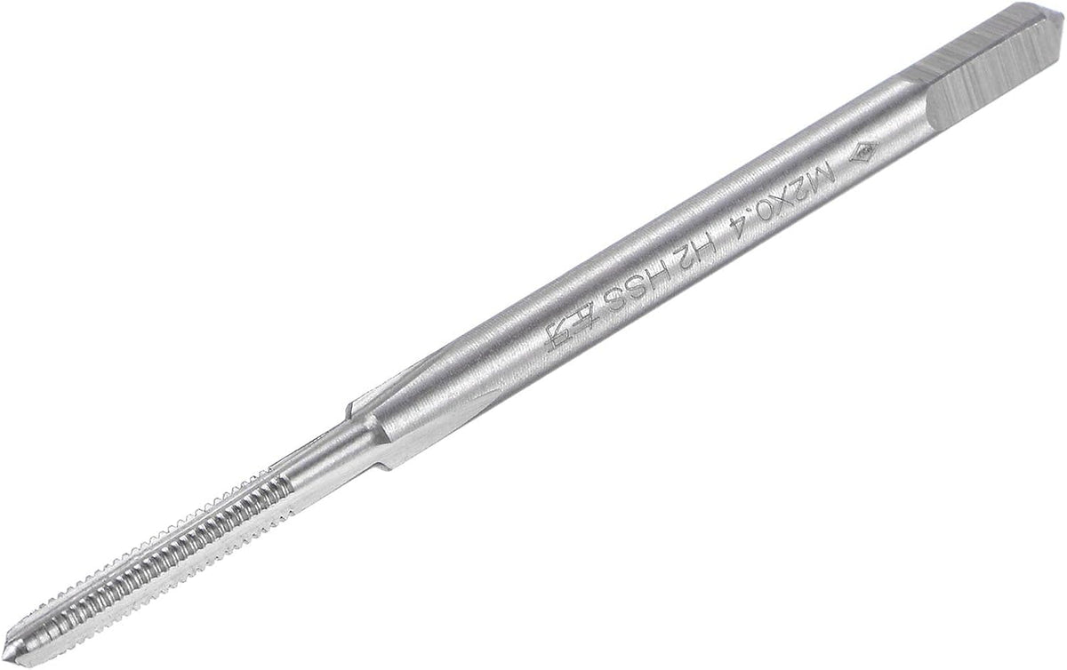 Thread Milling Threading Tap M2 x 0.4, Metric Left Hand Machine HSS (High Speed Steel) Uncoated 3 Straight Flutes Screw Tap H2 Tapping Machinist Thread Repair Tool