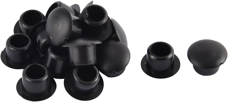 Plastic Home Round Flush Mount Cable Connector Hole Stoppers Covers 11mm 16pcs Black