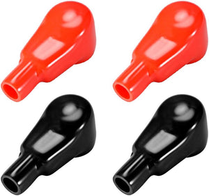 Battery Terminal Insulating Rubber Protector Covers for 25mm Terminal 11mm Cable Red Black 2 Pairs
