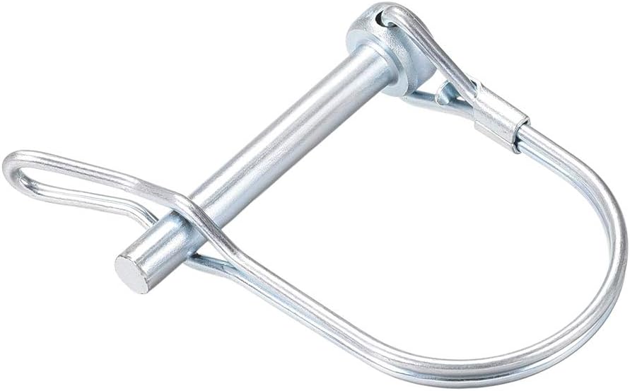 Shaft Locking Pin w Ear - 6mm x 45mm Coupler Pin for Farm Trailers Wagons Lawn Garden in Arch Round
