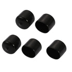 5Pcs 25mm Inner Dia PVC Flexible Vinyl End Cap Screw Protector Cover Black