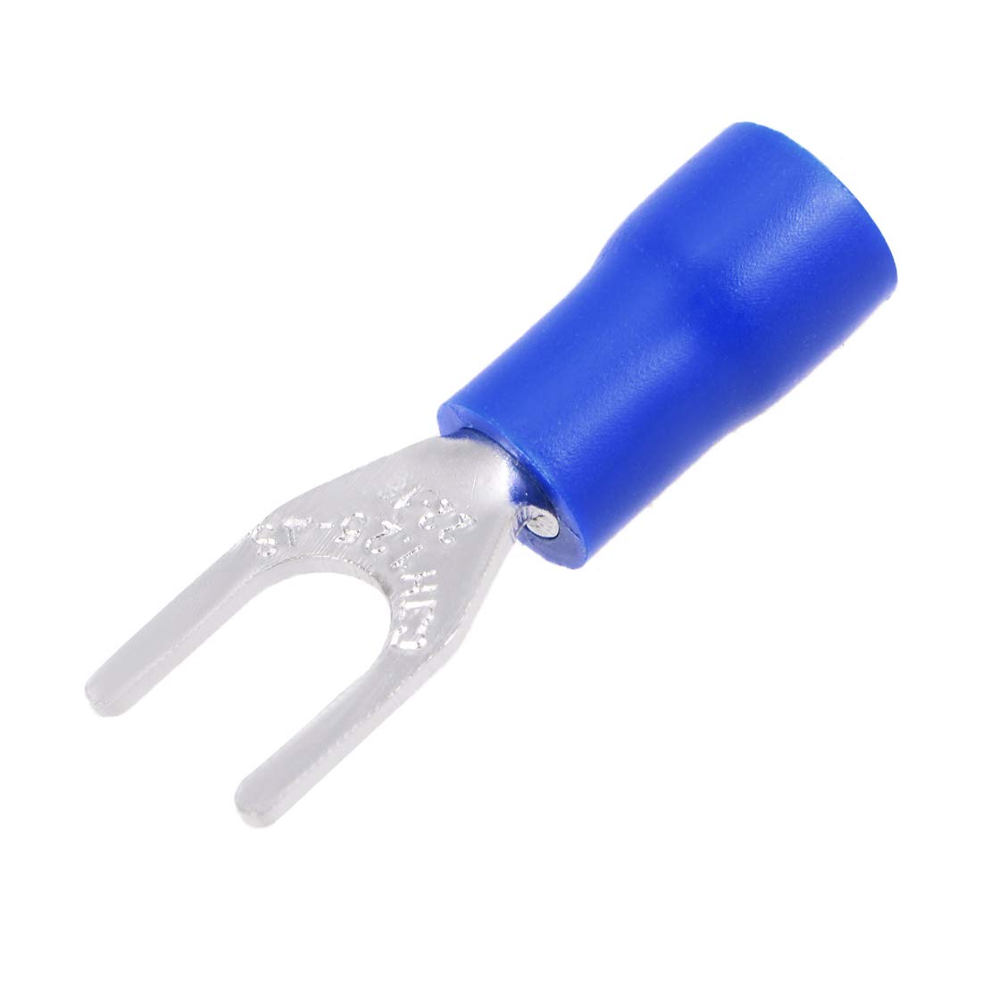 500Pcs SV1.25-4S Insulated Fork Spade U-Type Wire Connector Electrical Crimp Terminal 22-16AWG Blue
