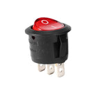 Red Lamp Backlit On/Off 3 Terminal SPST 2 Position I/O Mini Round Button Toggle Light Rocker Switch AC 250V/10A 125V/12A