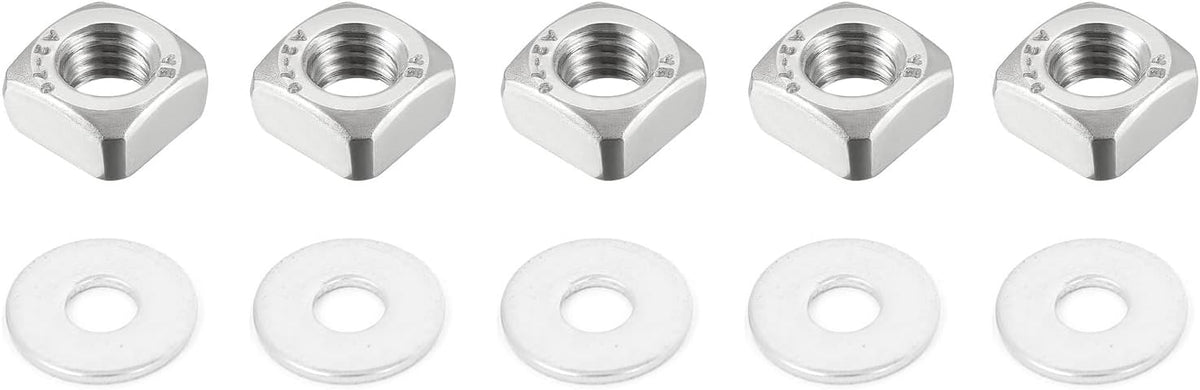 M6x12mmx0.9mm Round Flat Washer 200pcs and M6 Square Nuts 20pcs 304 Stainless Steel