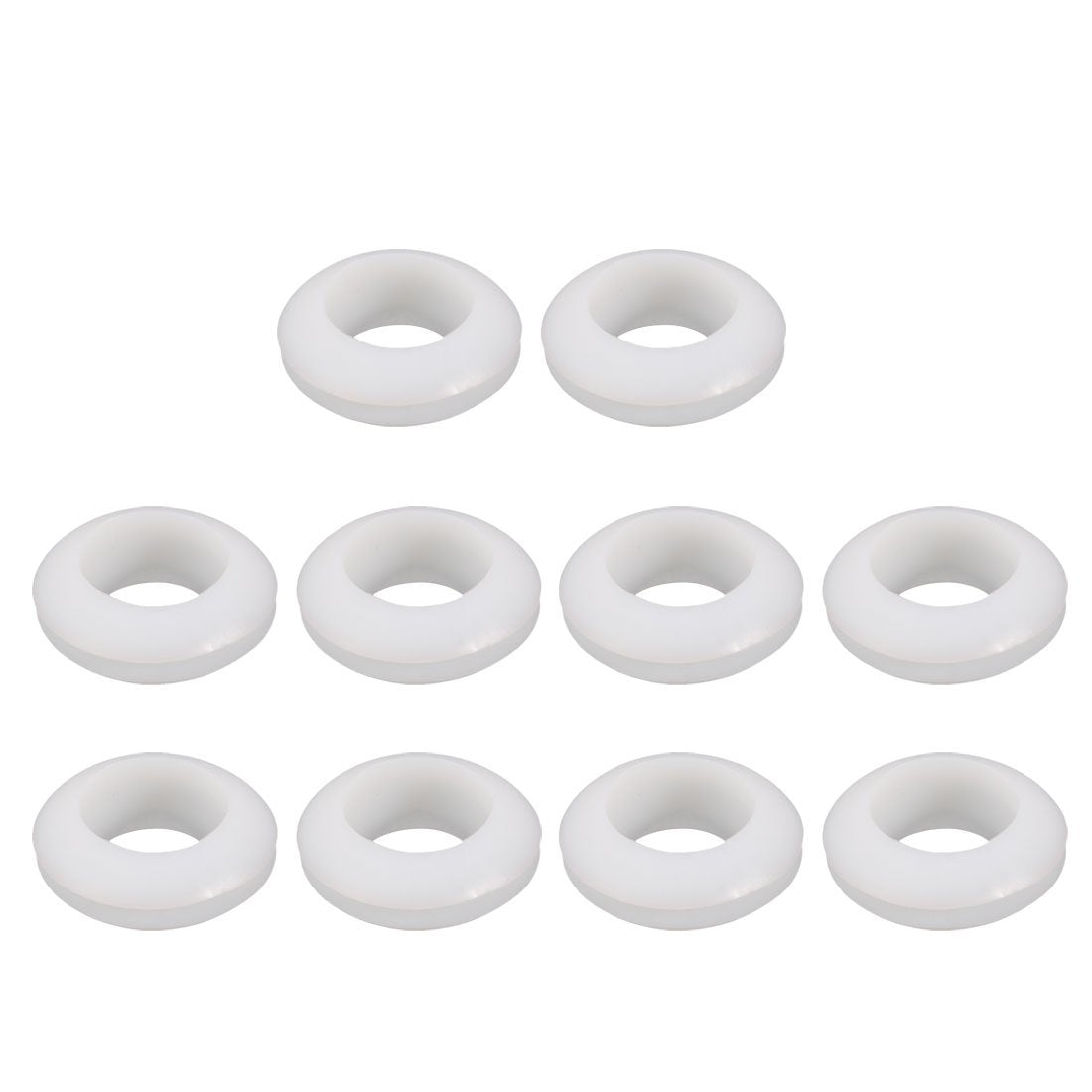 10pcs Double Side Rubber Grommet Eyelet Ring Wire Gasket White 16mm Inner Dia
