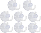 8pcs Suction Cup Hooks 1.2 Inch Diameter Plastic Wall Ceiling Hooks Removable Kitchen Wall Vacuum Holder for Smooth Tile Glass