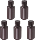Plastic Lab Chemical Reagent Bottle 50ml/1.7oz Small Mouth Sample Sealing Liquid Storage Container Brown 5pcs