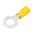 100 Pcs Insulated Ring Wire Connector Electrical Crimp Terminal 12-10 AWG for Electrical Projects Yellow