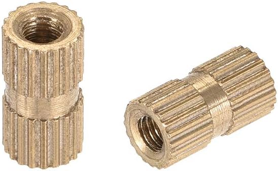 Knurled Insert Nuts, M3 x 10mm(L) x 5mm(OD) Female Thread Brass Embedment Assortment Kit, 30 Pcs