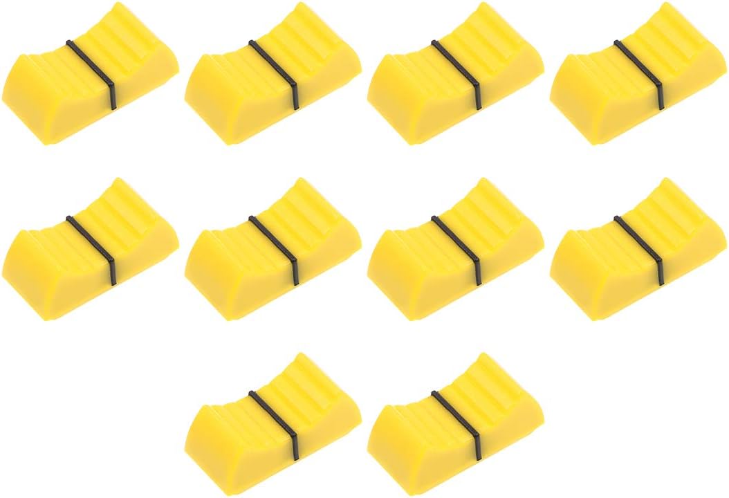 Plastic Straight Slide Potentiometer Flat Push Knob Insert Shaft 4x1mm Yellow 10pcs