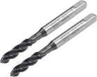 M5 x 0.8 Spiral Flute Thread Tap, Metric Machine Threading Tap HSS Nitriding Coated, Round Shank with Square End, H2 Tolerance, 2pcs