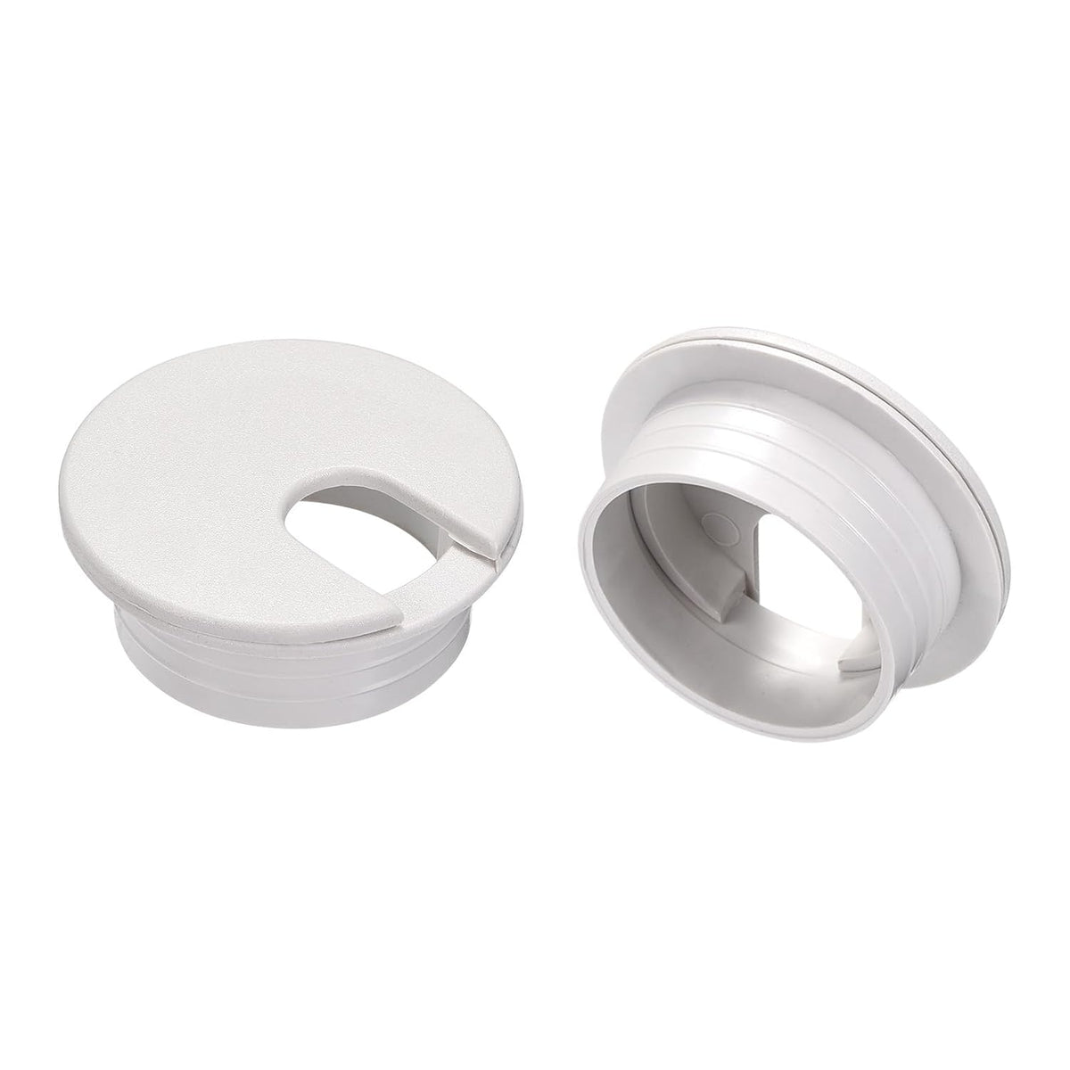 2Pcs Cable Hole Cover, 1.38Inch/35mm ABS Desk Cable Wire Cord Grommet Hole Cover for Office Computer Desk Wire Organizer, White