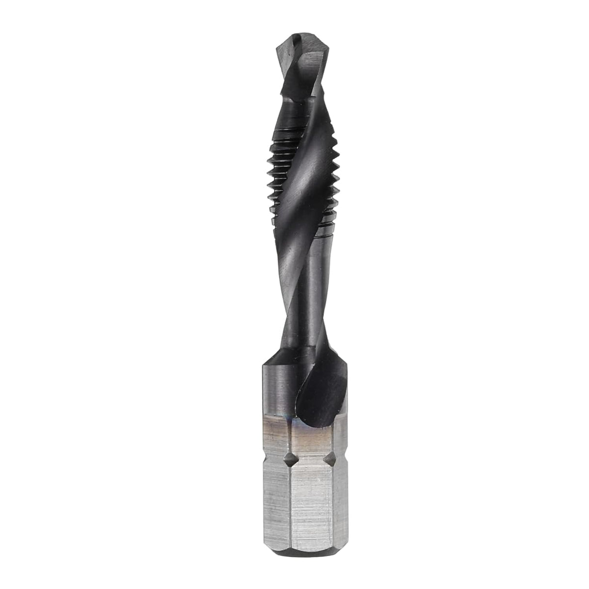 Combination Drill and Tap Bits Metric M6 x 1 Thread 1/4" Hex Shank TiAlN Coated Threading Screw Taps 6542 High Speed Steel Machine Drilling Tapping Tool Kit