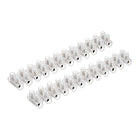 Terminal Strip Screw Terminal Barrier Block 30A 12 Position Dual Row Type U Wire Connector 2pcs