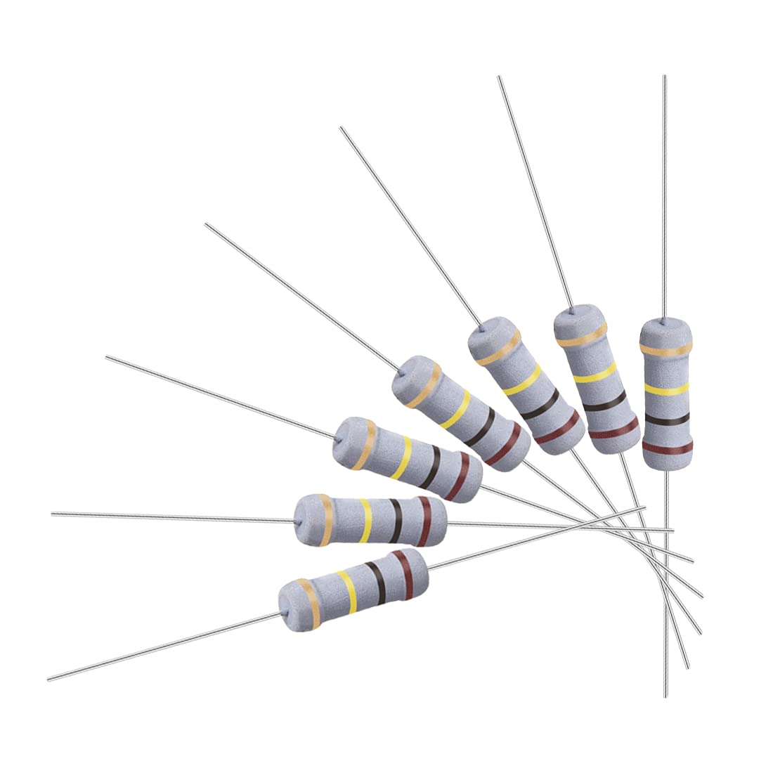 100Pcs 100K Ohm Resistor, 1W 5% Tolerance Metal Oxide Film Resistors, Axial Lead, Flame Proof for DIY Electronic Projects and Experiments