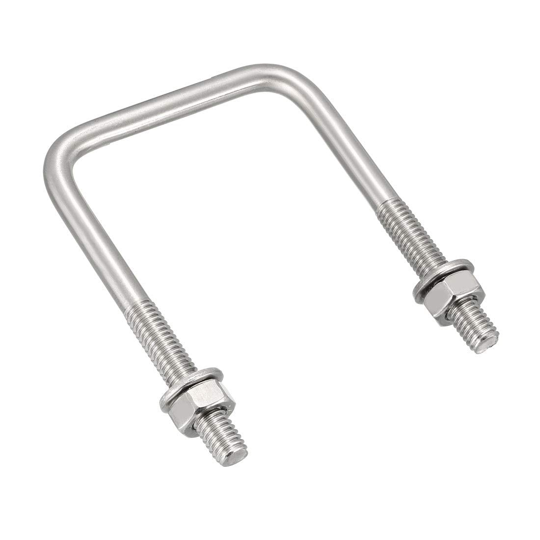 Square u-Bolts 2Pcs 1.77"(45mm) Inner Width 70mm Length M6 304 Stainless Steel U Bolt with Nuts Washers for Boat Trailer