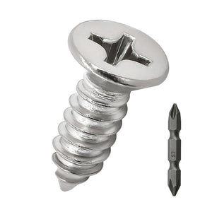 100pcs #8 x 1/2" Phillips platkop schroeven voor roestvrijstaal 304