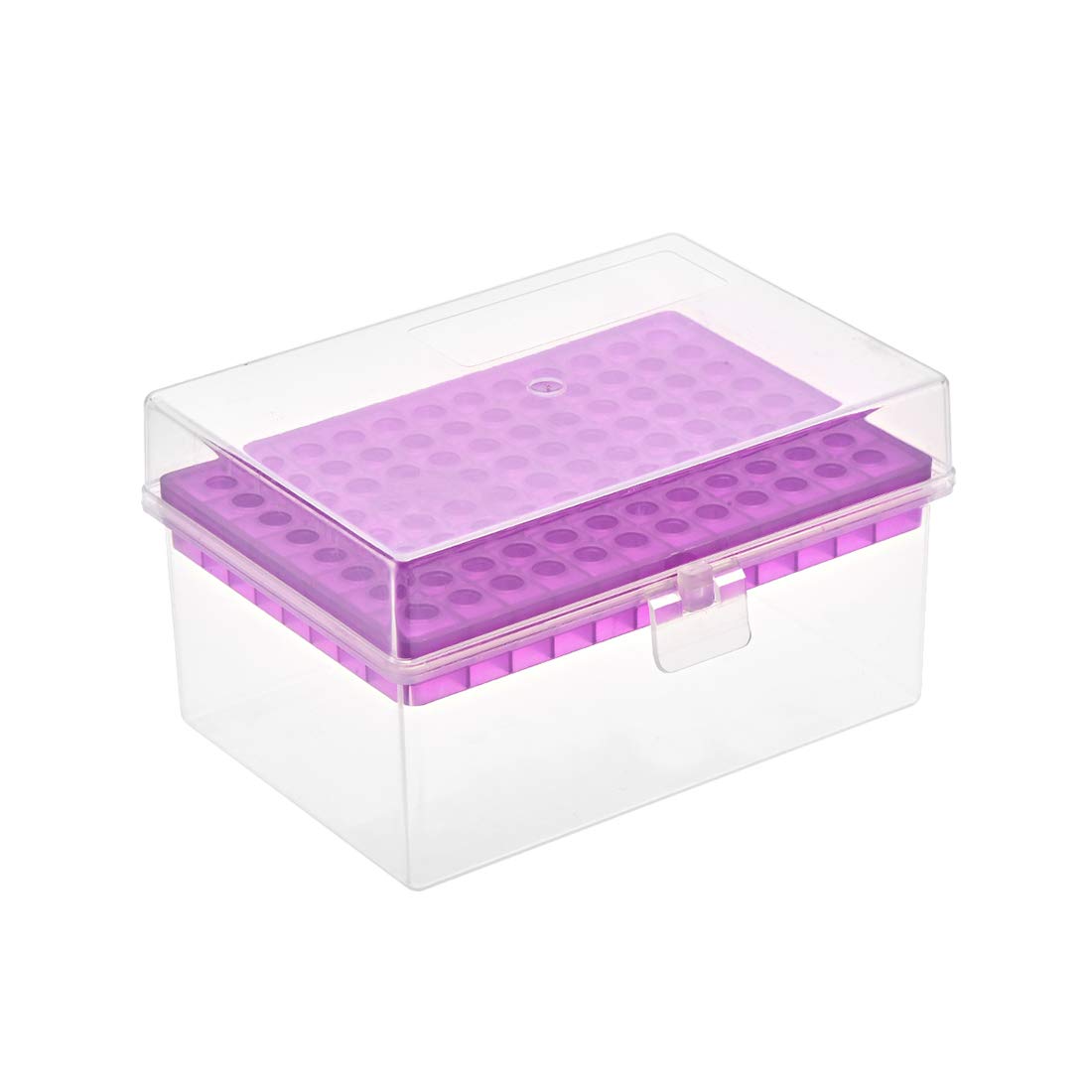 Pipette Tips Box 96-Well Polypropylene Tip Holder Container for 300ul Pipettor 6mm Hole Diameter