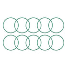 Fluorine Rubber O-Rings, 38mm OD 35mm ID 1.5mm Width FKM Seal Gasket for Machinery Plumbing, Green, Pack of 10