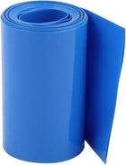 60mm Flat Width 2.1M Length PVC Heat Shrink Tube Blue for 18650 Batteries