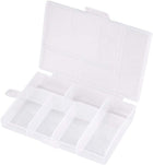 LinkMejor Clear Plastic Grid Storage Box Stable Divider Parts for Jewelry Beads Earring Container Tool Fishing Hook Small Accessories 6 Grids