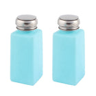 Metal Cap Plastic Lab Press Pumping Anti-Flux Liquid Bottle Dispenser Container 250ml 2pcs Blue