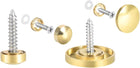 Mirror Screws Decorative Caps Cover Nails Polished Gold 10mm 4pcs and 22mm 4pcs for Mirrors, Tea Tables, Wardrobes