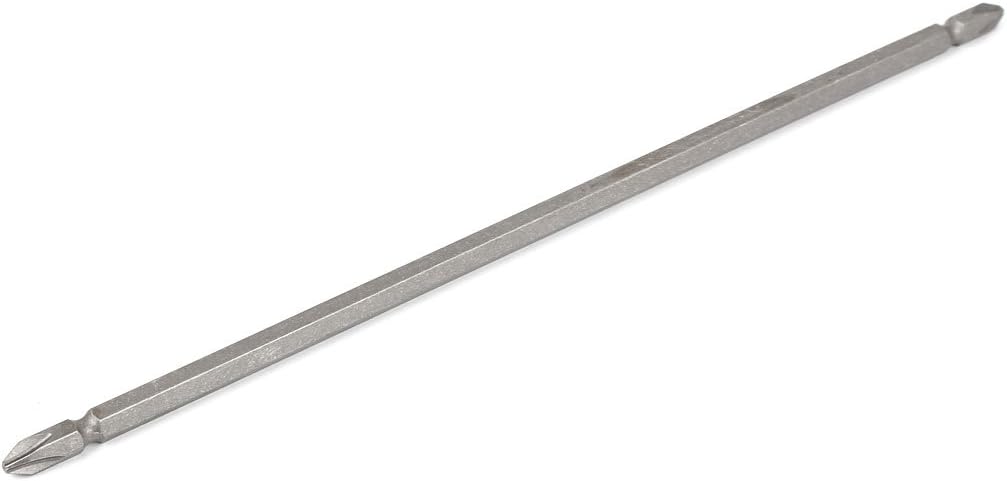 Magnetischer PH2 Doppelkopf Kreuzschlitz-Schraubendreher Bit Grau 30cm Länge