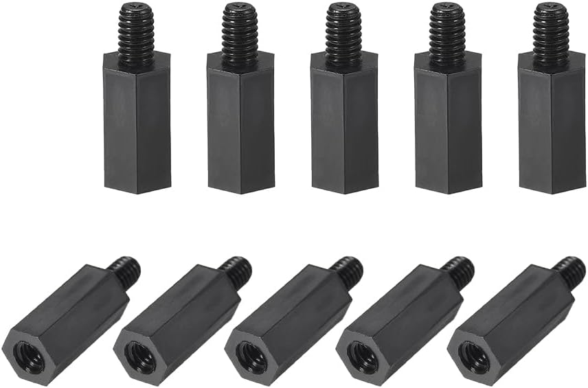 M4x15mm+6mm Male-Female Hex Nylon PCB Motherboard Spacer Standoff for FPV Drone Quadcopter, Computer & Circuit Board Black 150pcs