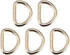 LinkMejor 5pcs Metal D Ring 1"(25mm) D-Rings Buckle for Hardware Bags Belts Craft DIY Accessories Gold Tone
