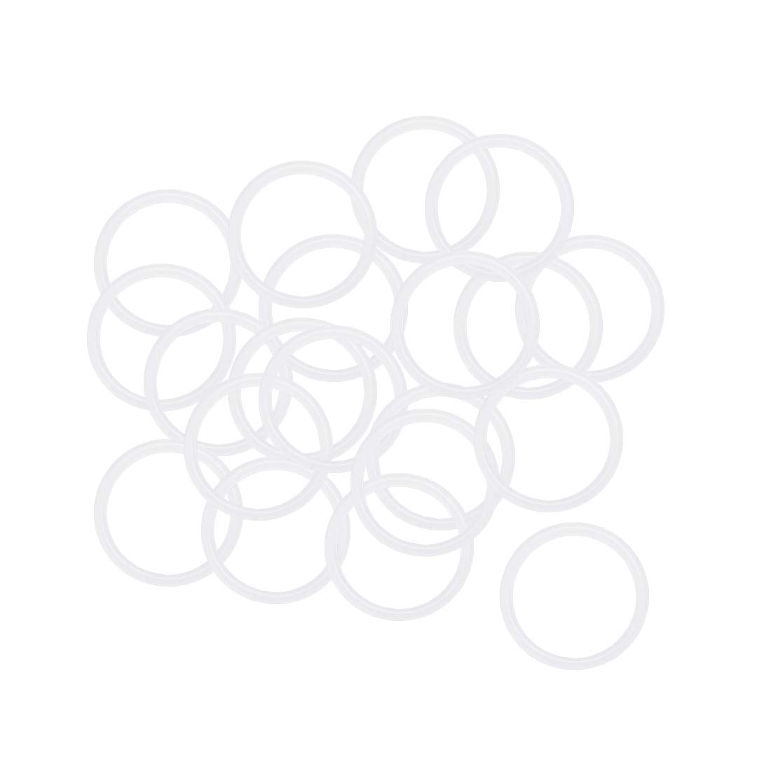 Silicone O-Rings, 15mm OD 12mm ID 1.5mm Width VMQ Seal Gasket for Compressor Valves Pipe Repair, White, Pack of 20