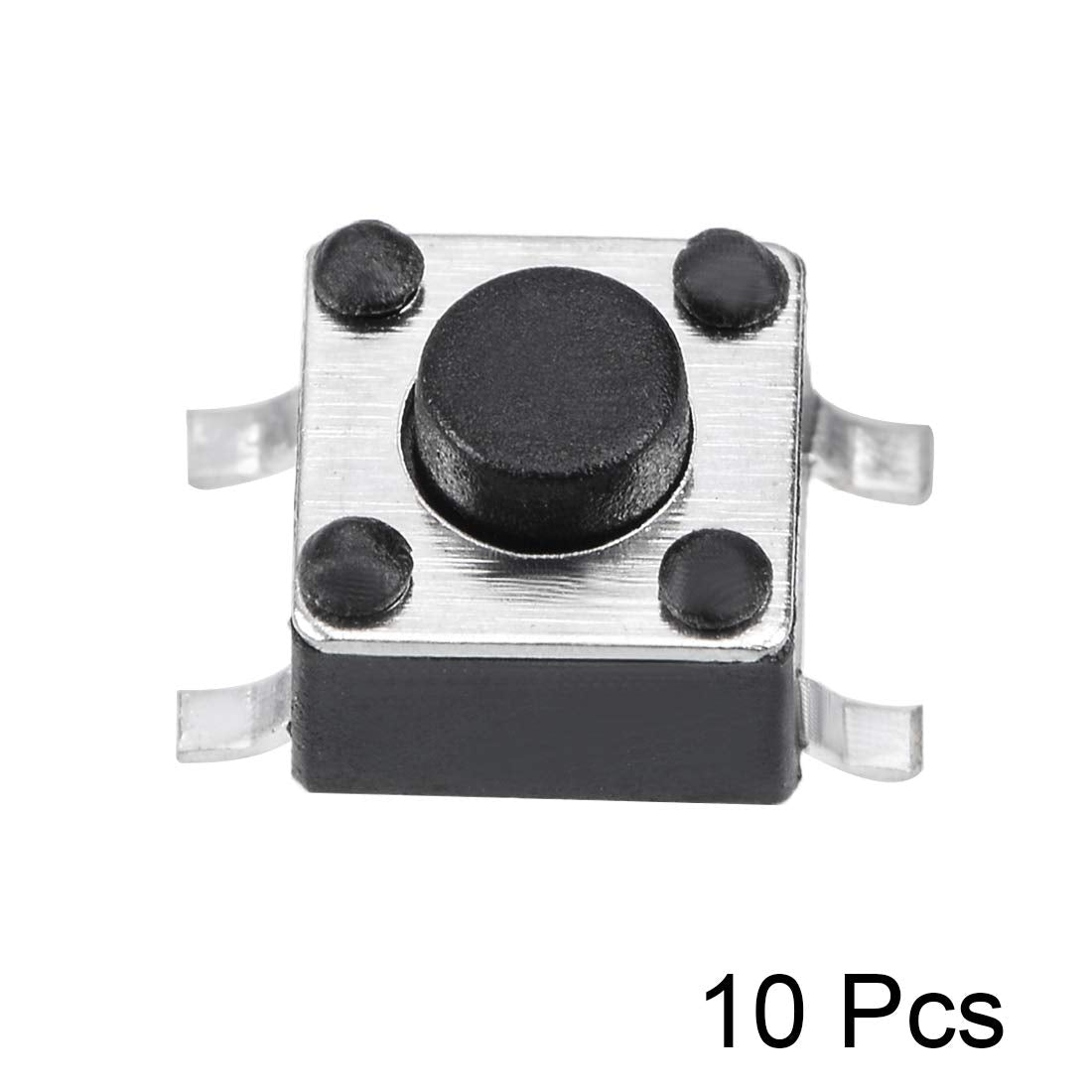 LinkMejor 4.5x4.5x3.8mm Momentary Panel PCB Surface Mounted Devices SMT Mount 4 Pins Push Button SPST Tactile Tact Switch 10PCS
