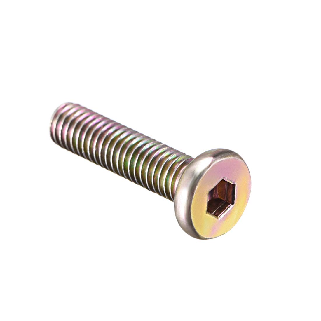 M6x25mm Furniture Bolt Hex Socket Drive Round Head Screw Zinc Plated 20pcs