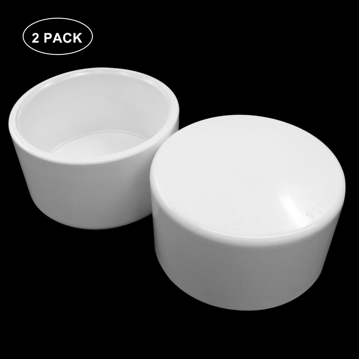 LinkMejor 2 Pack 3 Pulgada Tapa Final de Tubería de PVC