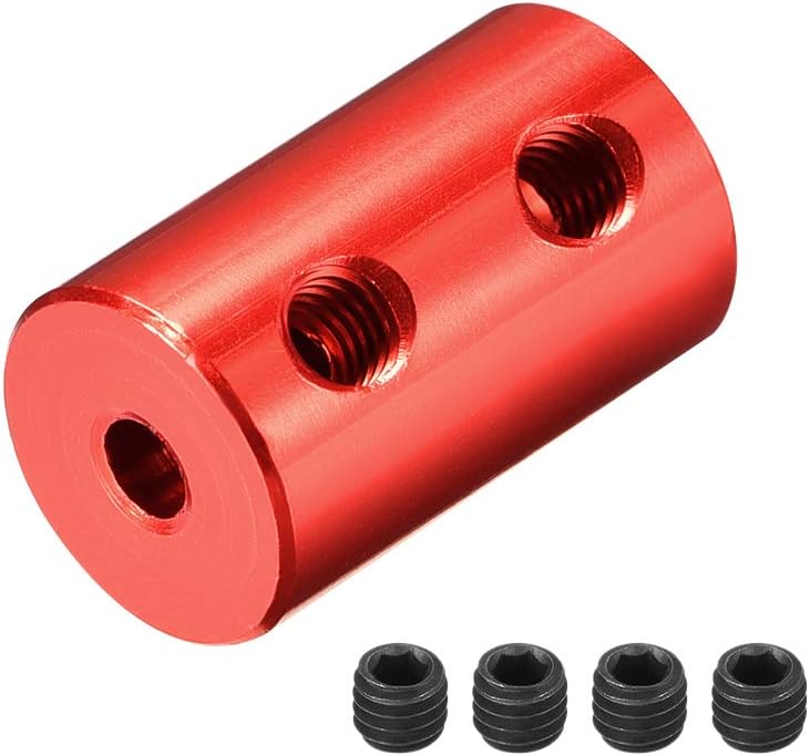 1/8 Inch to 1/8 Inch Bore Rigid Coupling Set Screw L20XD12 Aluminum Alloy,Shaft Coupler Connector for 3D Printers, Motor Accessories,Dark Red,4pcs