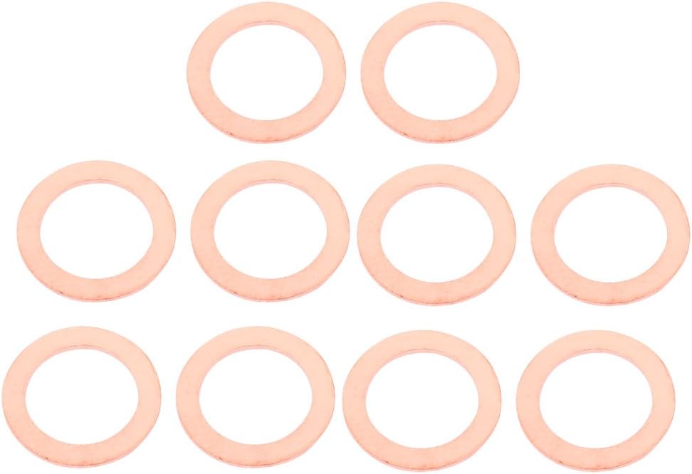 10pcs 18mm x 12mm x 1mm Flat Ring Copper Crush Washer Sealing Gasket Fastener