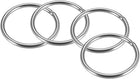201 Stainless Steel O Ring 79mm(3.11") Outer Diameter 6mm Thickness Strapping Welded Round Rings 4pcs