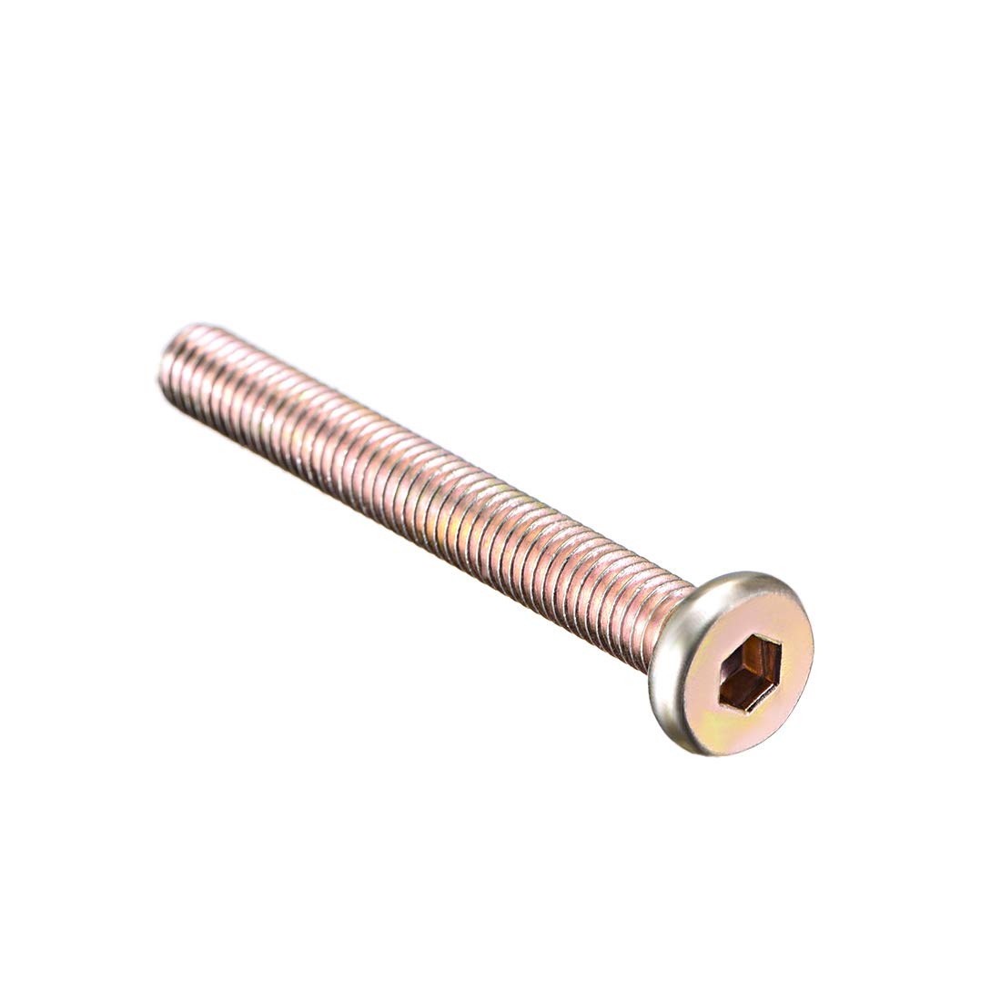 M6x50mm Furniture Bolt Hex Socket Drive Round Head Screw Zinc Plated 10pcs