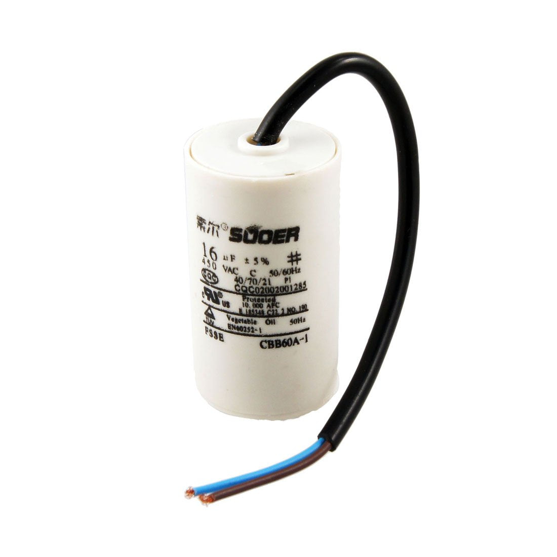a12072400ux0342 16uF 50/60Hz 450VAC CBB60A-1 Motor Run Capacitor, 14MFD
