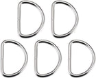 LinkMejor 5pcs Metal D Ring 1.6"(40mm) D-Rings Buckle for Hardware Bags Belts Craft DIY Accessories Silver Tone