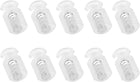 LinkMejor One Hole Rope Cord Locks End Spring Stop Toggles 7mm 10pcs Clear White