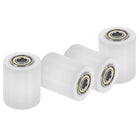 4Pcs Plastic Roller Wheel with Bearings, ID 3/8" (10mm) x OD 1-37/64″ (40mm) x Length 1-15/16"(50mm), Guiding Wheel Flat Belt Idler (White)