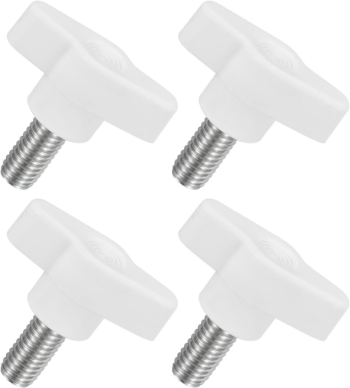 4Pcs Tee Wing Knobs Tumberskruer, M8 x 55mm Klæmskru Tumhåndtag Mændingskrog 304 Rustfrit Stål T Formet Tumhåndtag Skruetrækker 36mm Dia. til Håndfastgørelses Tumhåndtag Erstatning, Hvid