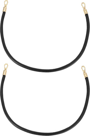 2Pcs Leather Handbag Handles, 60cm/23.6" PU Leather Shoulder Bag Straps Leather Purse Straps for Women's Handbag Tote Bag Handles Replacement (Black, Gold)