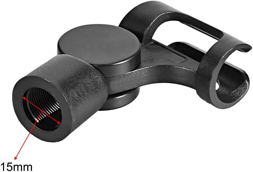 Universal Microphone Mic Clip Holder for 17mm Mic Stand Handheld 15mm Thread Dia
