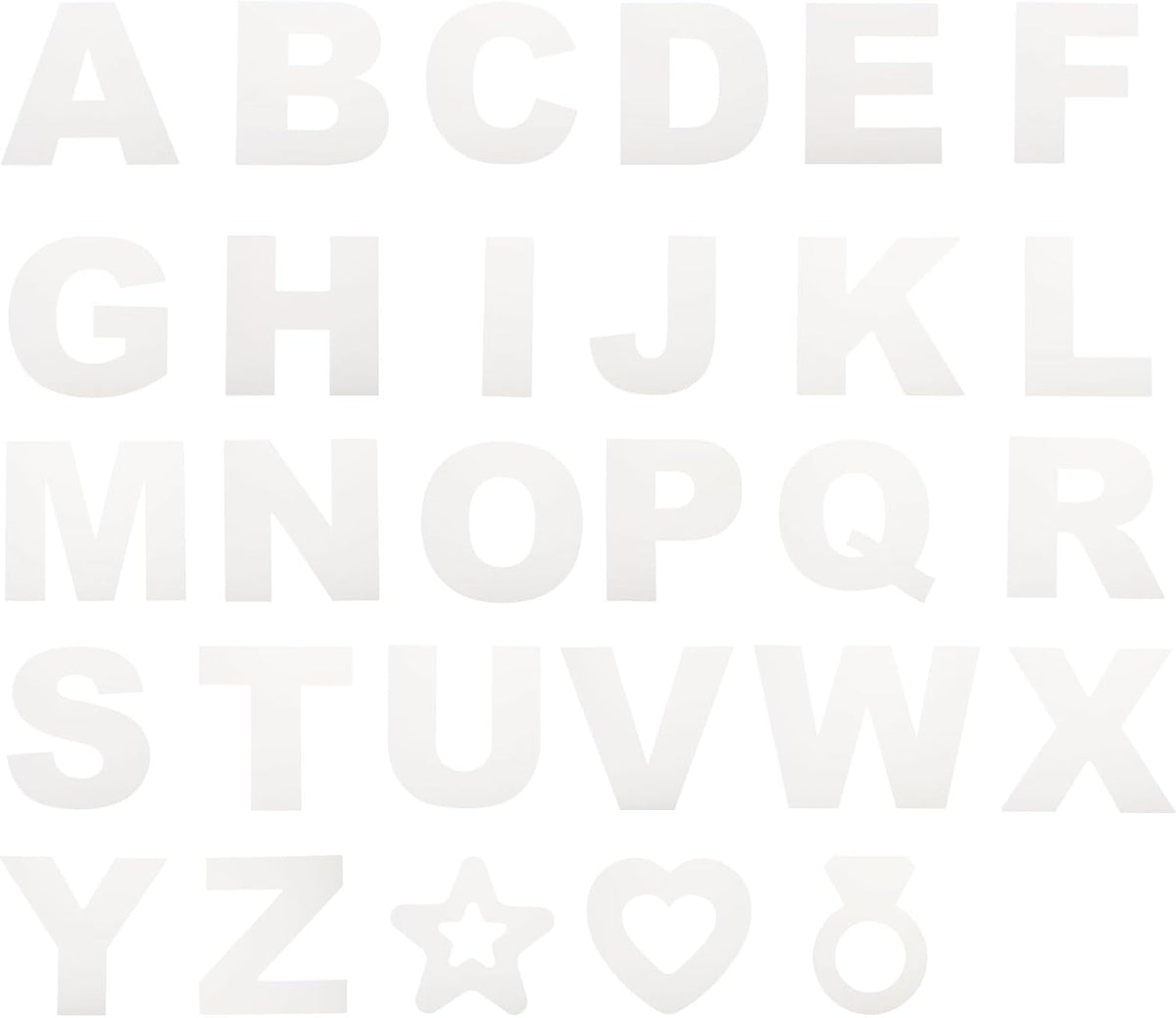 8 Inch Large Letter Stencils Alphabet Stencils, Star Stencil and Heart Stencil with Ring for Fabric Wall Arts Paper Home Decoration