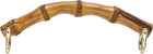 Bamboo Purse Handle, 6.3" U-Shaped Handbag Handle with D Ring, Replacement Decorative Handbag Strap for Crochet Beach Straw Bag Making, Brown