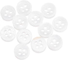 12Pcs Natural Shell Buttons, 4 Hole 8.8mm Mother of Pearl Buttons, Bowl Type Button for Shirt Coat Suits Jacket Jeans Skirt Pants Dress Sewing Craft DIY Decoration, White