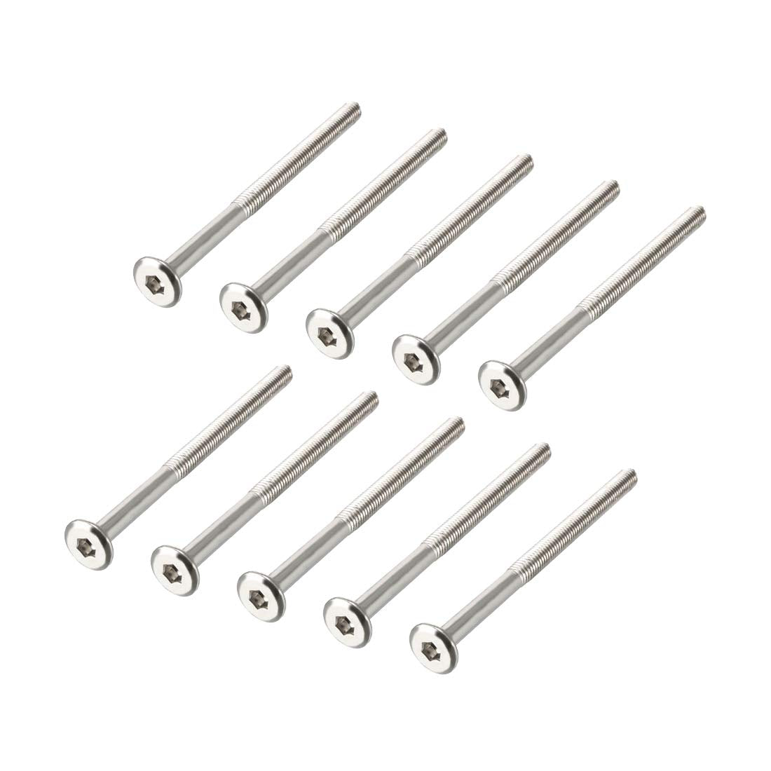 M6x90mm Furniture Bolts Hex Socket Screws Fastener 58mm Thread Length 10pcs