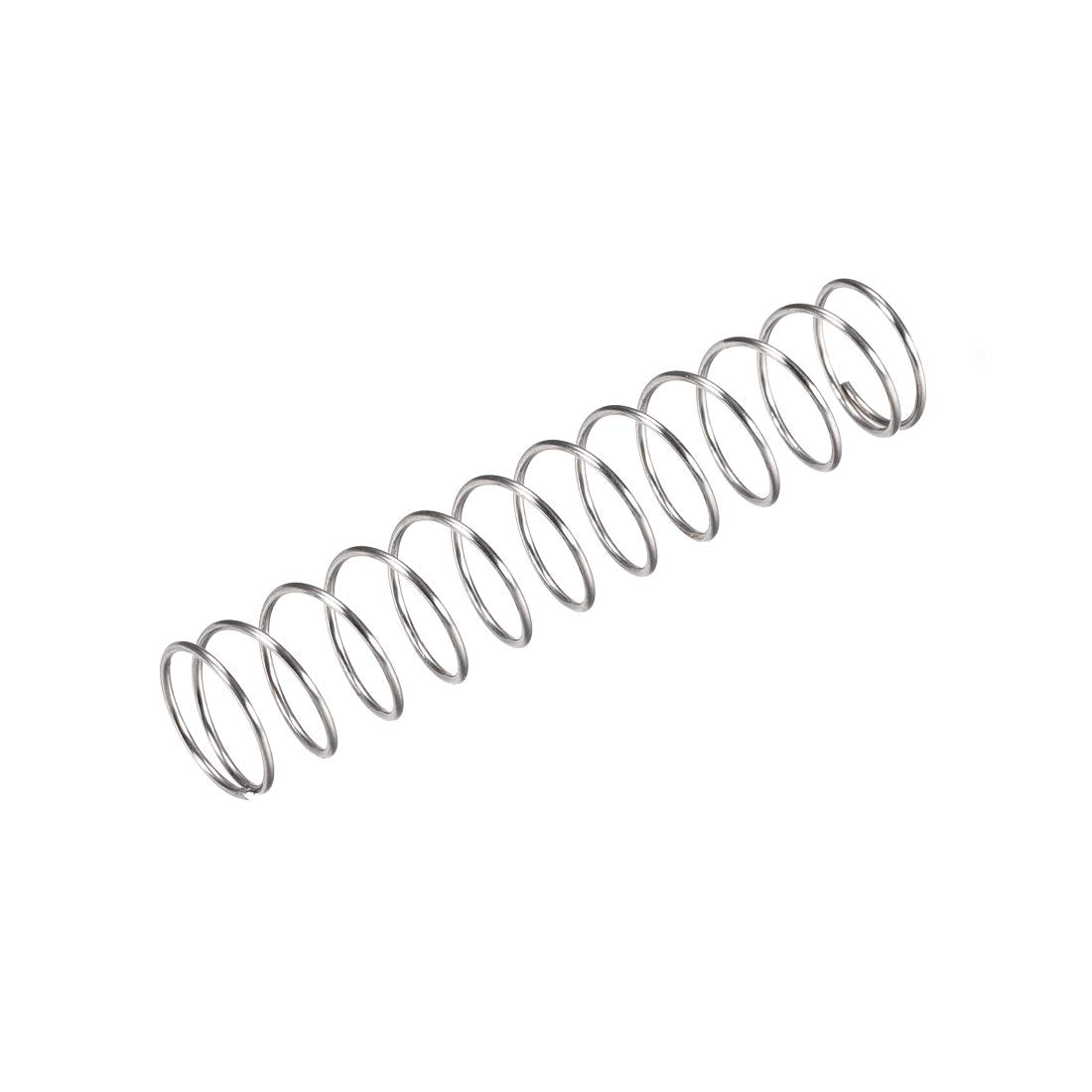 Compression Spring,304 Stainless Steel,15mm OD,1mm Wire Size,35mm Compressed Length,70mm Free Length,35N Load Capacity,Silver Tone,5pcs